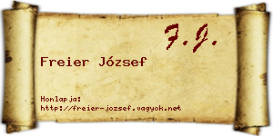 Freier József névjegykártya